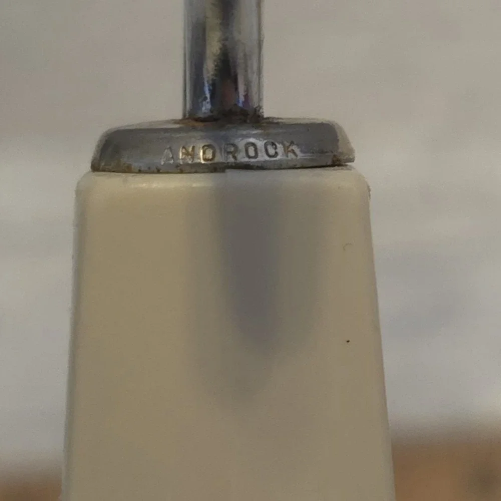 Vintage Long-Shaft ANDROCK Potato Masher Kitchen Utensil White Handle‎